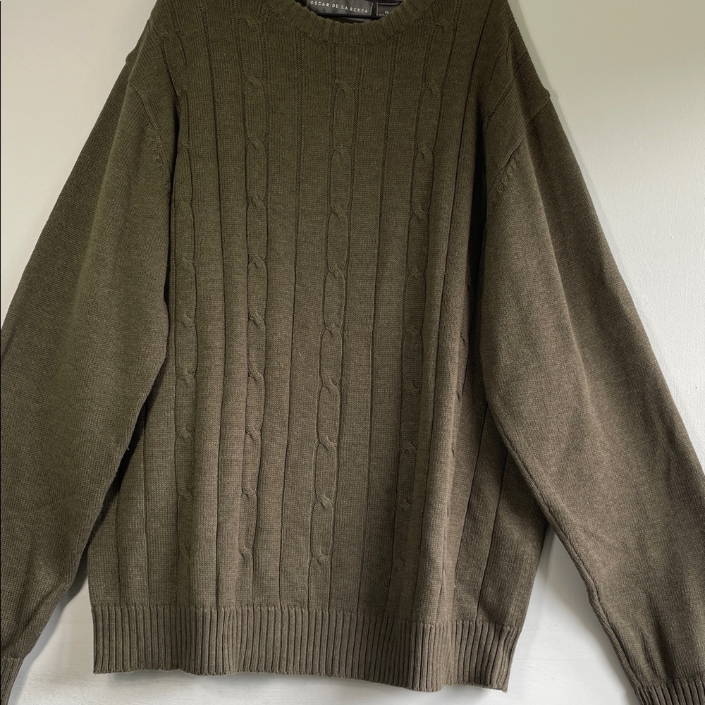 Oscar De La Renta Green Cable‎ Knit Sweater - Picture 4 of 8